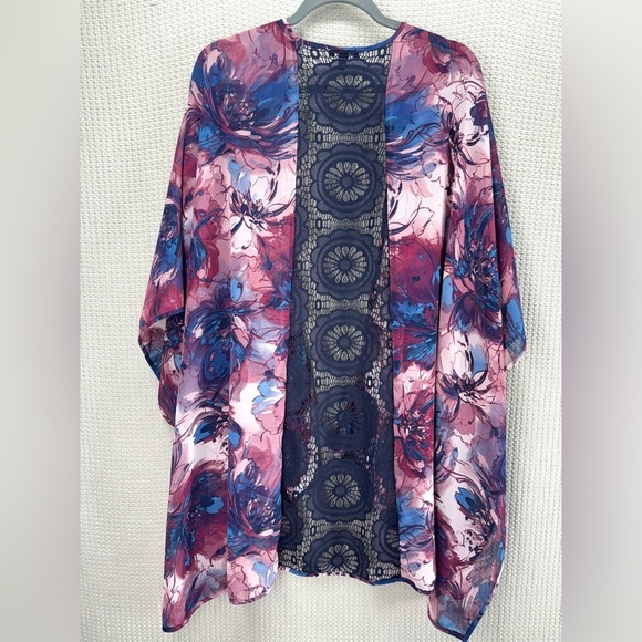 (2) Sami & Jo Plus Women’s 3X Floral Boho Kimono Dusters W/ Bell Sleeves Tassles - Picture 11 of 13